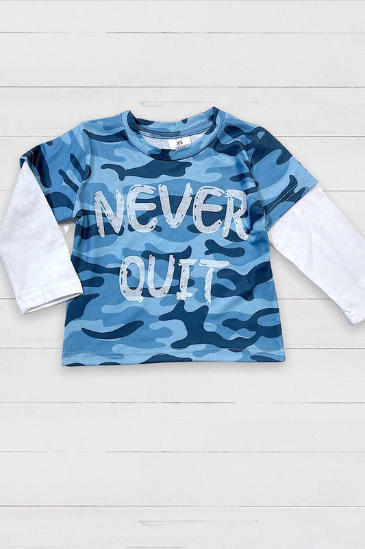 Never Quit Camouflage Long Sleeve Shirt