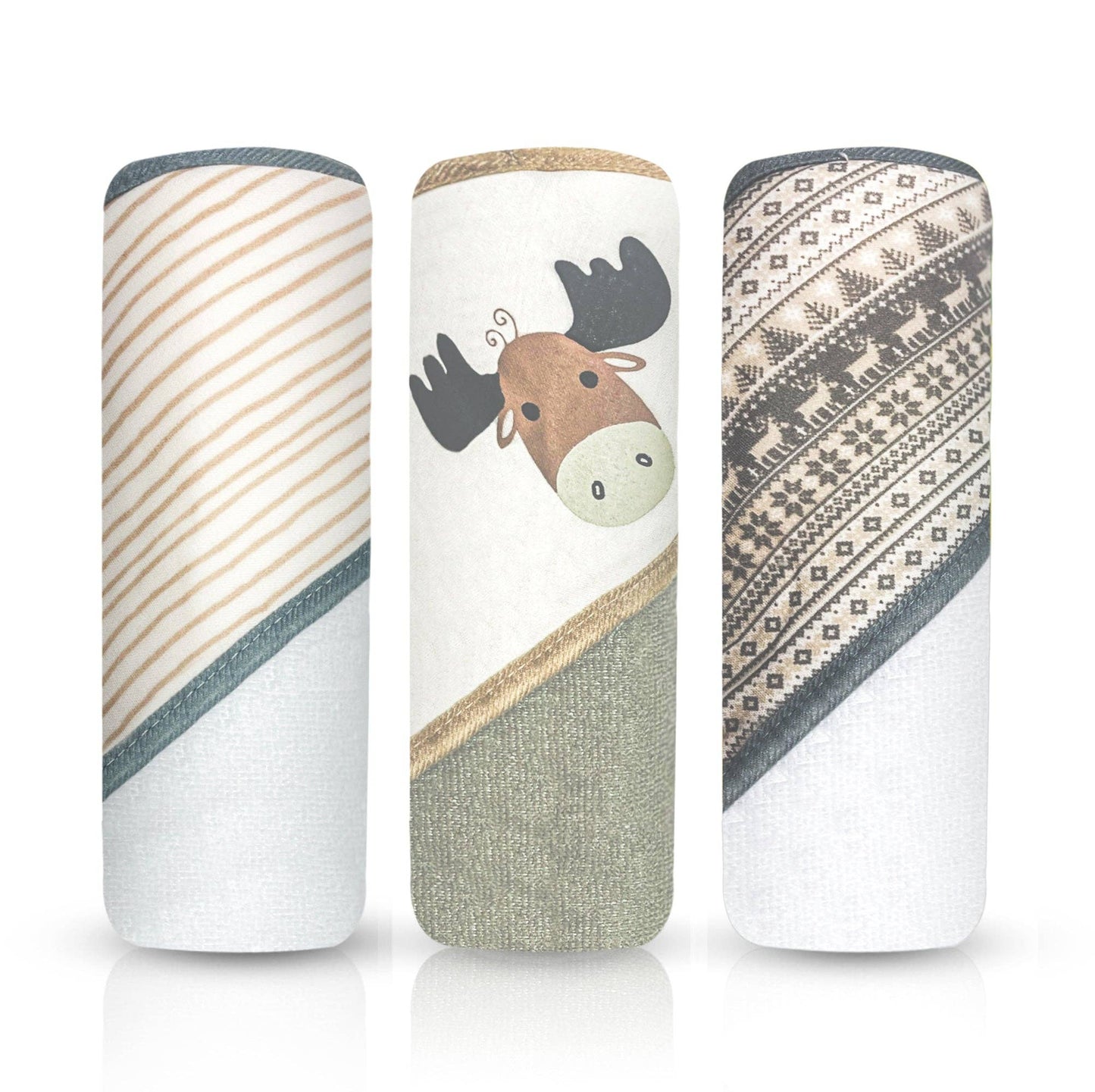 3Pk Hooded Baby Towels Gift Set - Moose