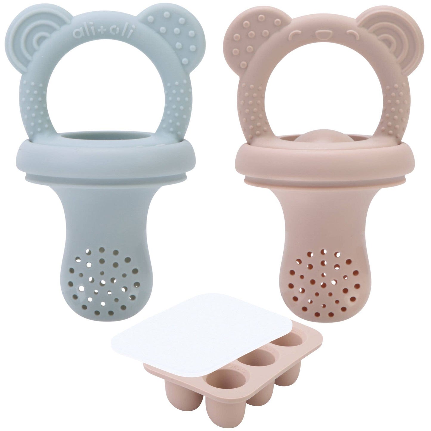 Food & Fruit Pacifier Feeder & Freezer Tray (Mist-Taupe) 3pc