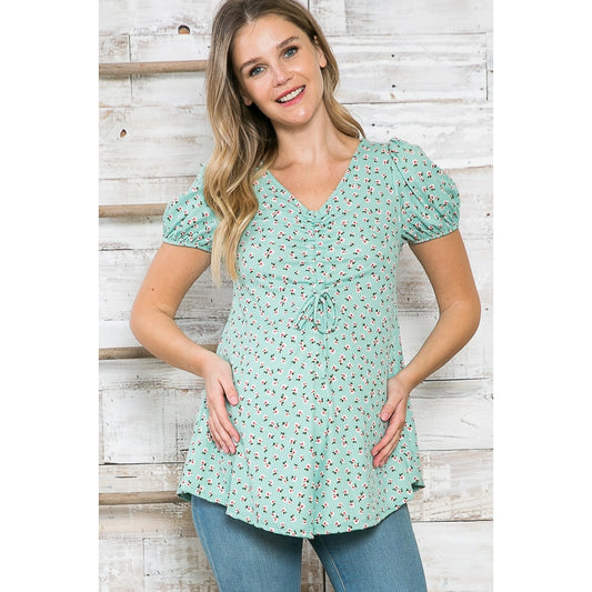 Maternity Floral Front Ruched
