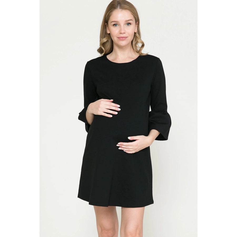 Maternity Ruffle Sleeve Dress