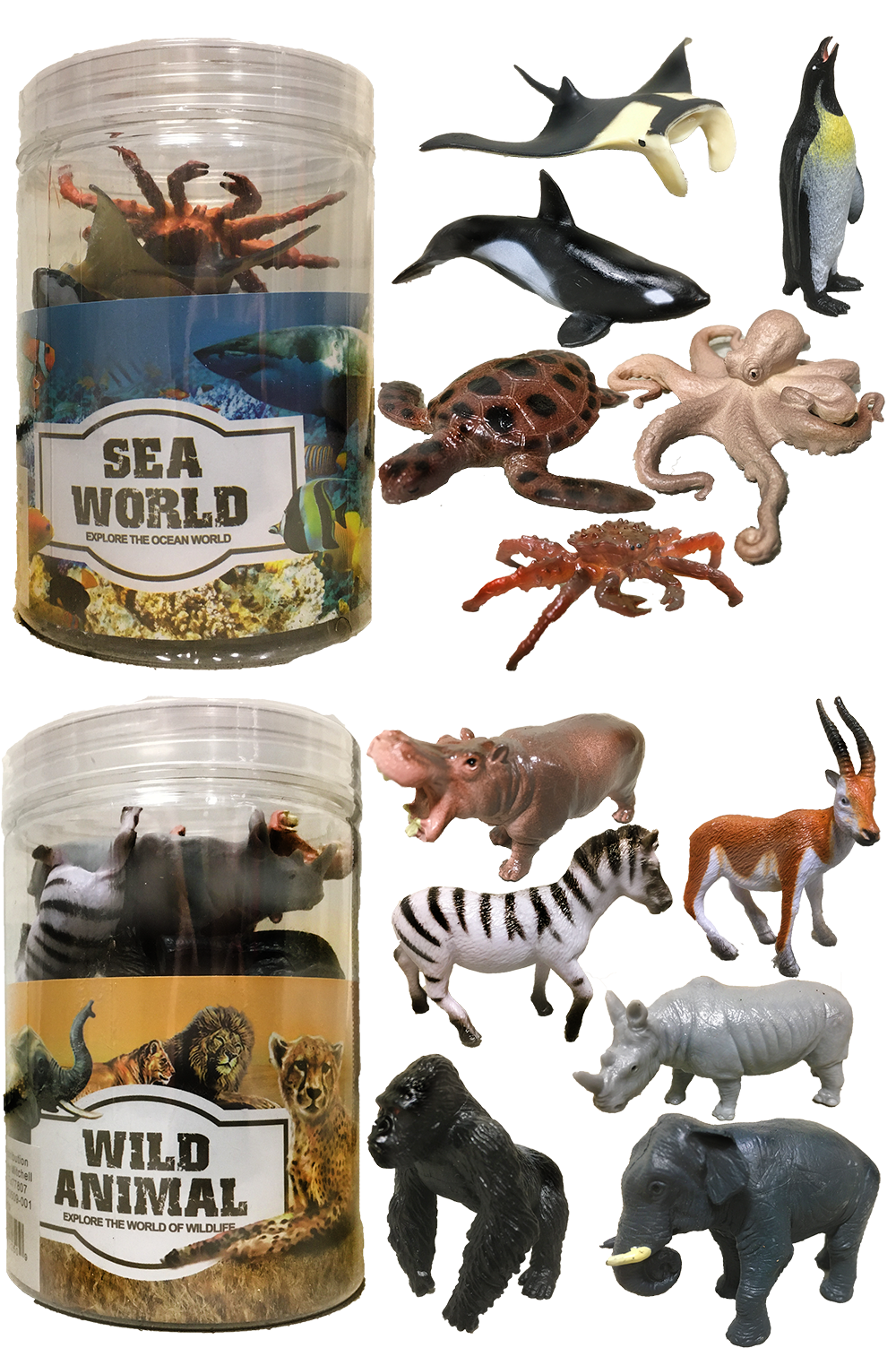 Wild Animal and Sea World 3" Figurine