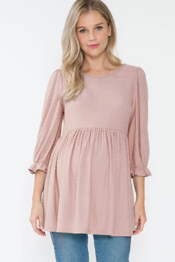 Maternity 3/4 Sleeve Baby Doll Top
