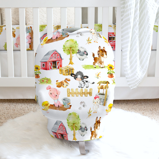 Farm Animals Infant Car Seat / Nursing Cover