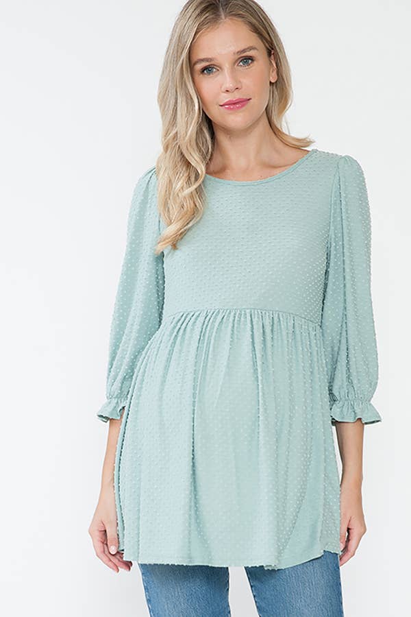 Maternity 3/4 Sleeve Baby Doll Top