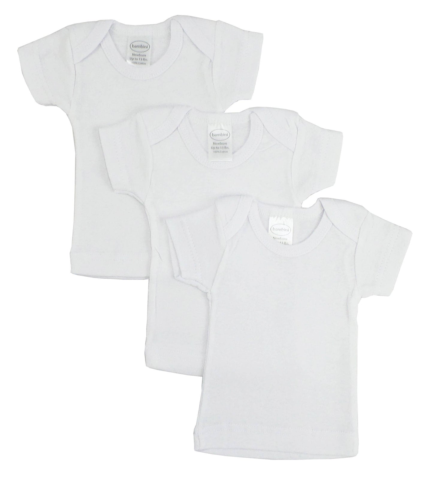 Bambini Preemie Short Sleeve Lap Tee - White: Preemie