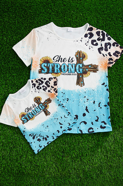 She Is Strong/ Proverbs 31:25 Mommy & Me Tee's