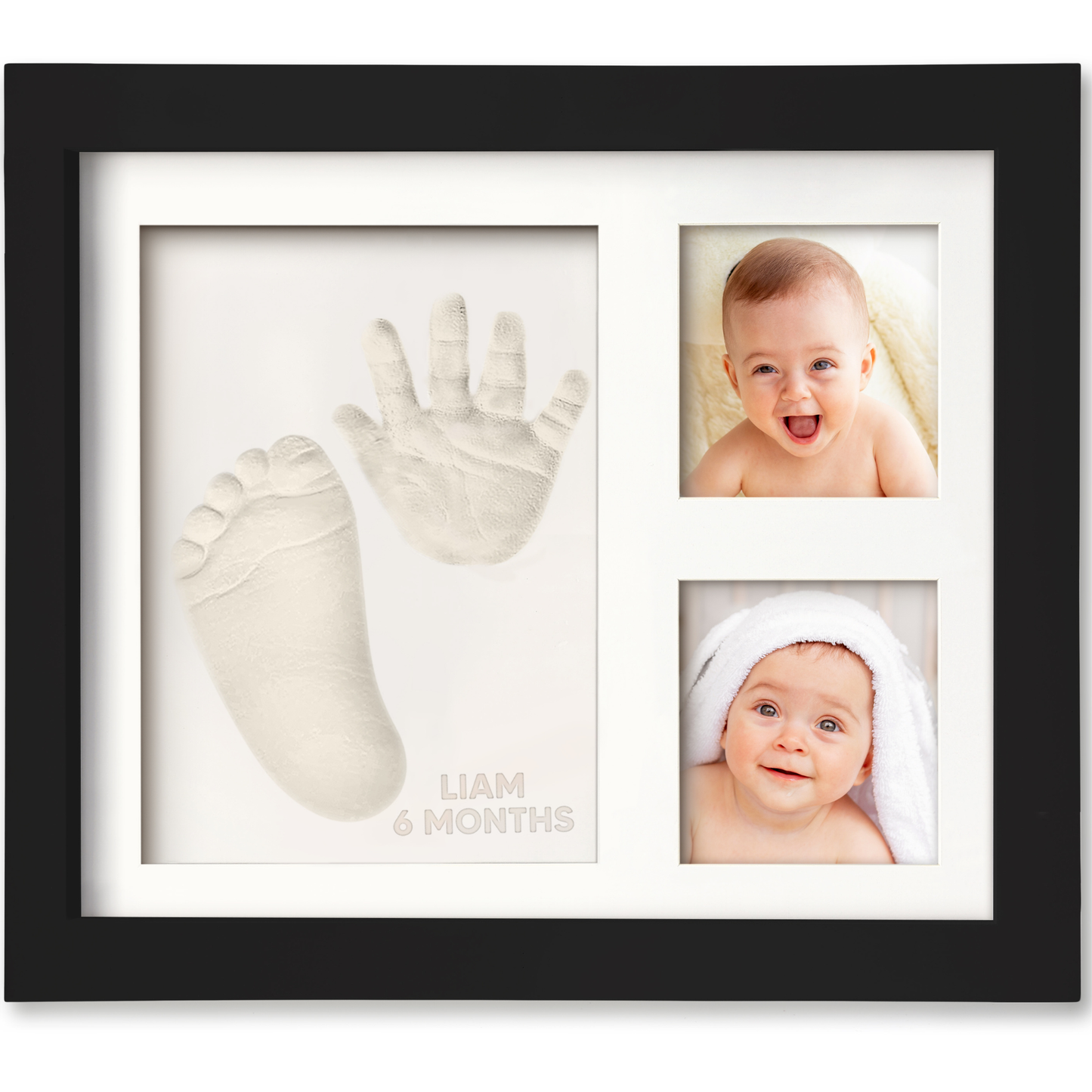 KeaBabies Baby Handprint, Footprint Keepsake Solo Frame