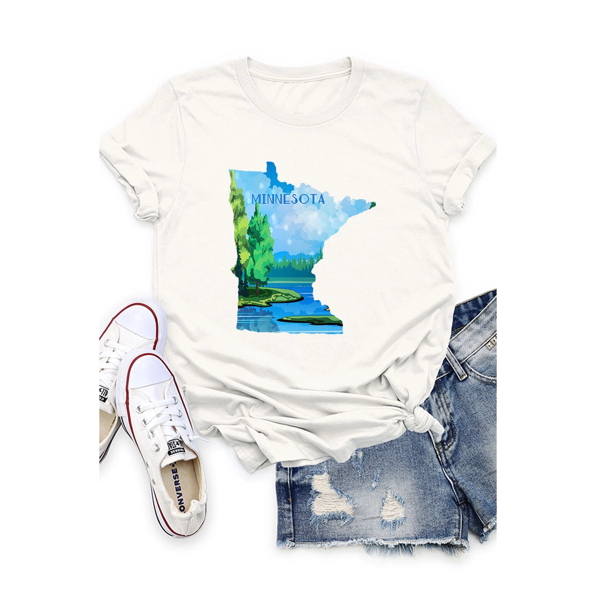 Minnesota State Landscape Adult T-Shirt