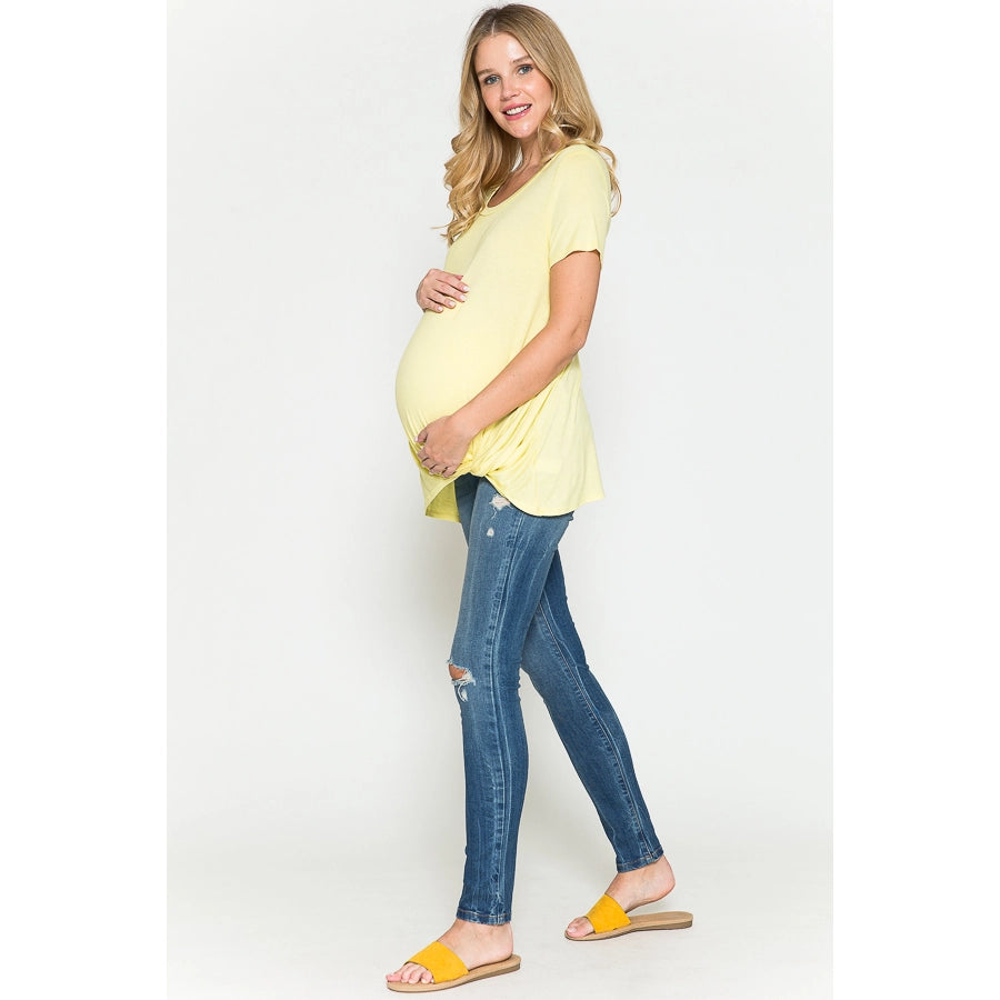 Maternity Short Sleeve Twist Front