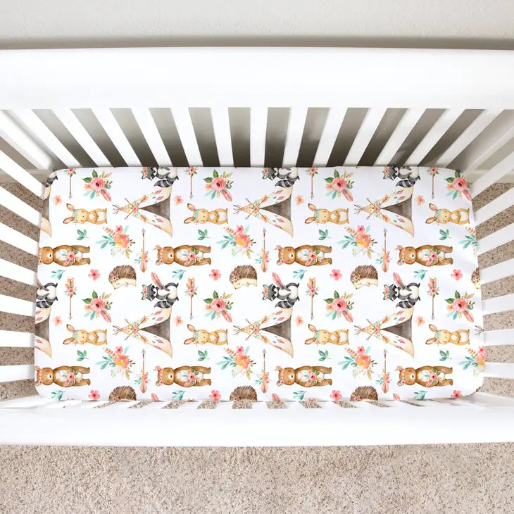 Fitted Crib Sheet - Woodland Tribe